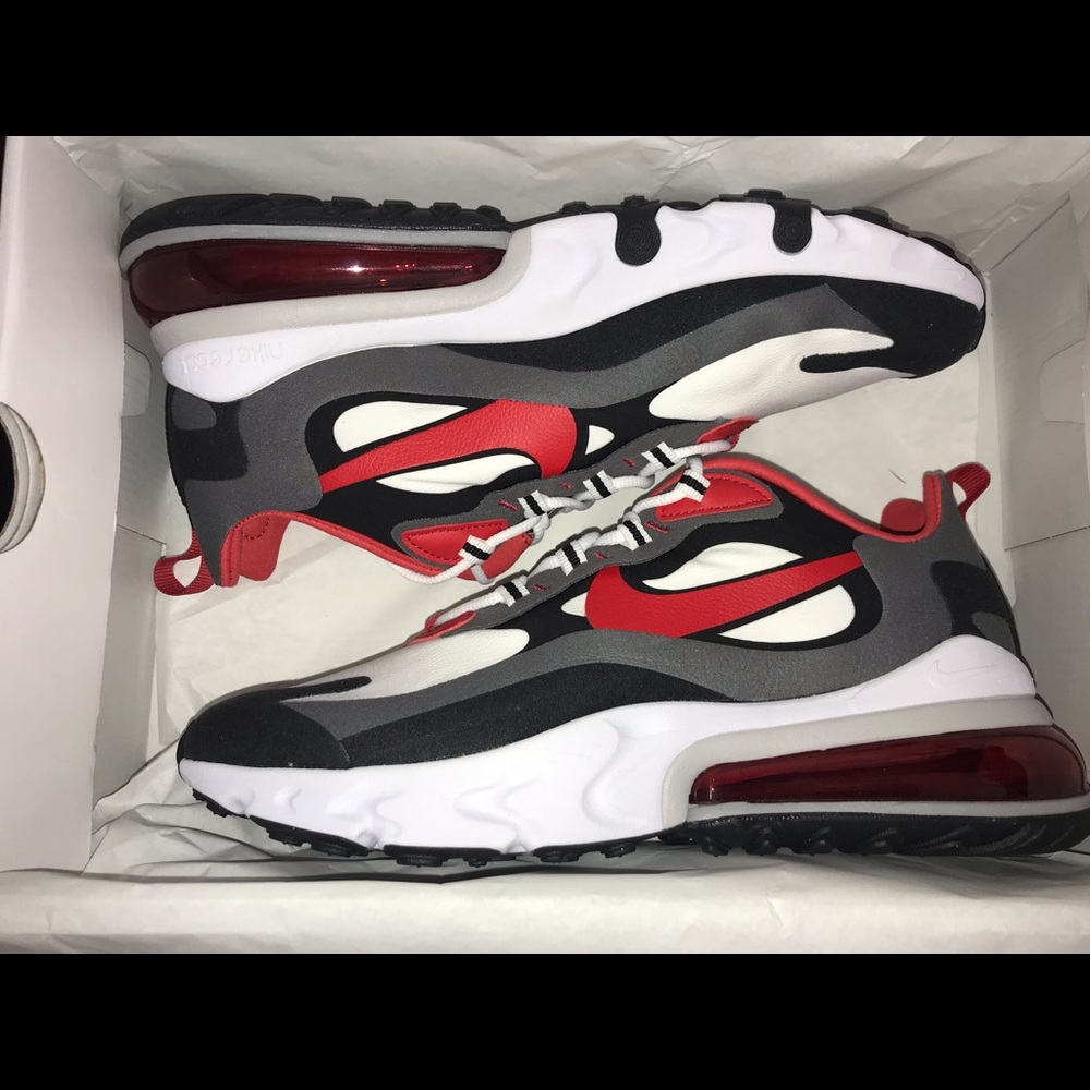 AIR MAX 270 REACT UNIVERSITY RED-WHITE SIZE 8 & 9